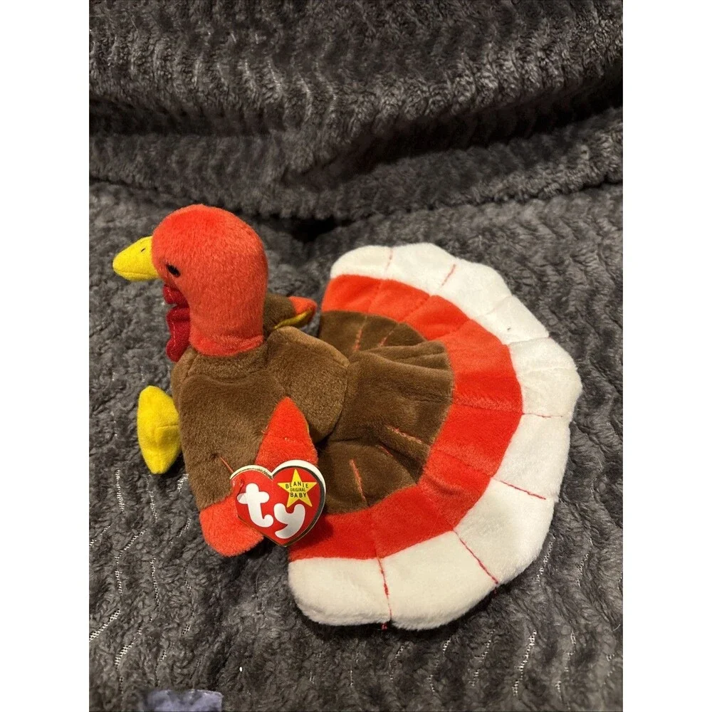 Lot Of 3 TY Beenie Babies Claude, Gobbles, Knuckles